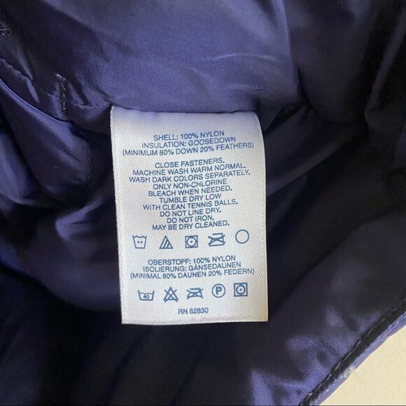 LANDS END Women’s Goose Down Vest Navy Medium - Picture 5 of 7